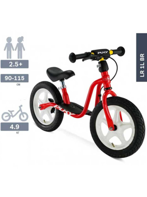 PUKY Колело за баланс със спирачка и степенка LR 1L BR