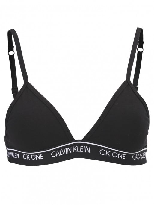 Buy Calvin Klein Logo Detailed Triangle Bra In Black