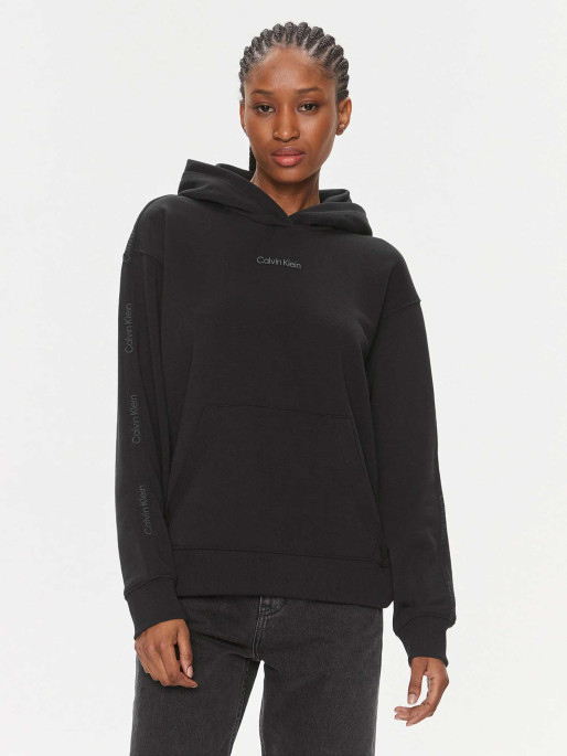 Calvin Klein Performance Logo Tape Hoodie in Grey