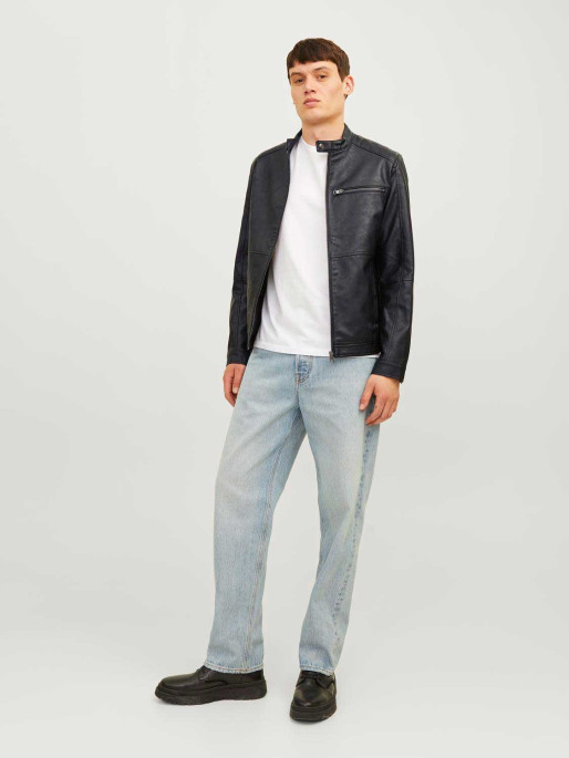JACK & JONES JJEDYLAN PU BIKER JACKET NOOS