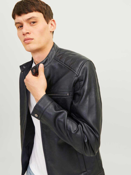 JACK & JONES JJEDYLAN PU BIKER JACKET NOOS