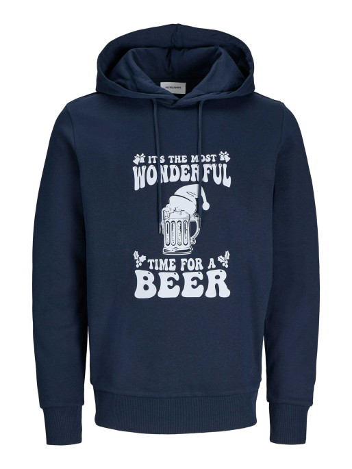 JACK & JONES JJXMAS ONE COLOR FUNNY SWEAT HOOD Hoodie