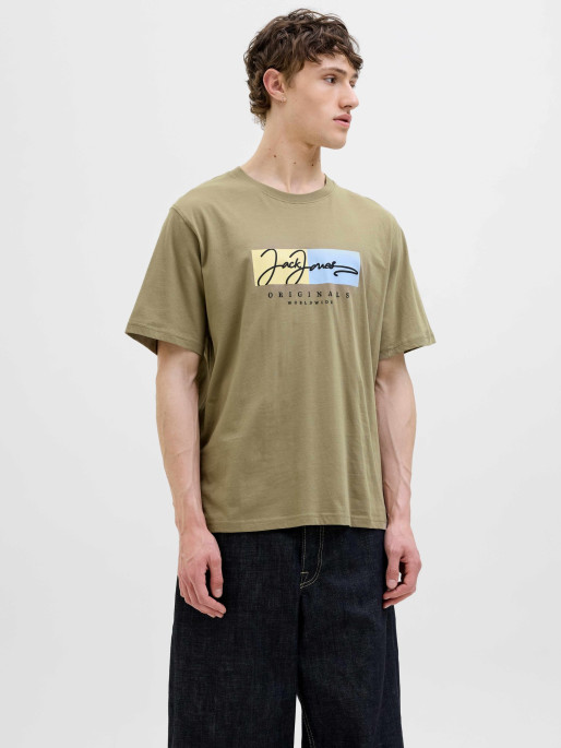 JACK & JONES Men's JORFREDERIKSBERG BOX SCRIPT TEE SS CN LN T-shirt