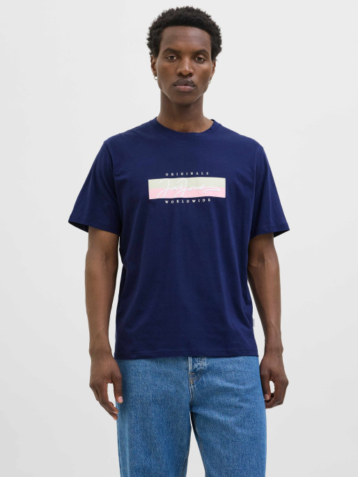 JACK & JONES Men's JORFREDERIKSBERG BOX SCRIPT TEE SS CN LN T-shirt