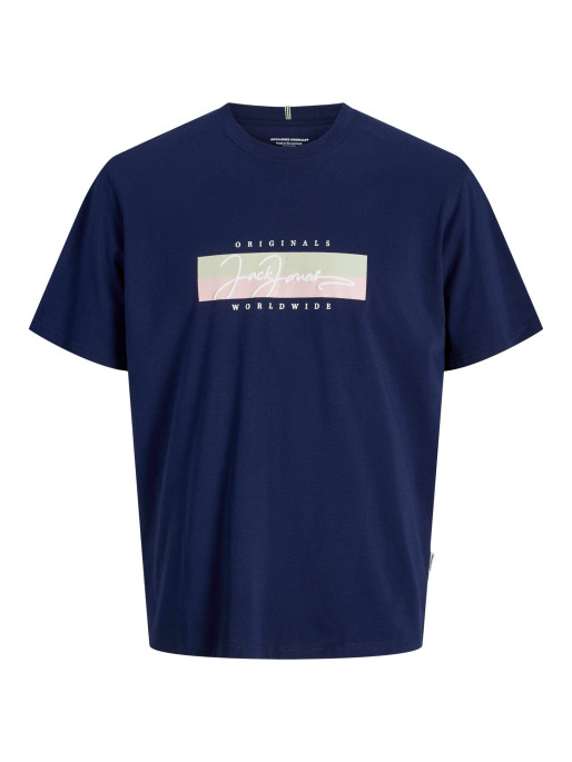 JACK & JONES Men's JORFREDERIKSBERG BOX SCRIPT TEE SS CN LN T-shirt
