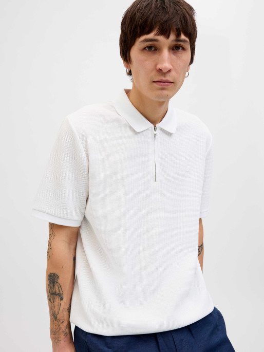 JACK & JONES Tricou Jjeaustin Zip Ss Noos