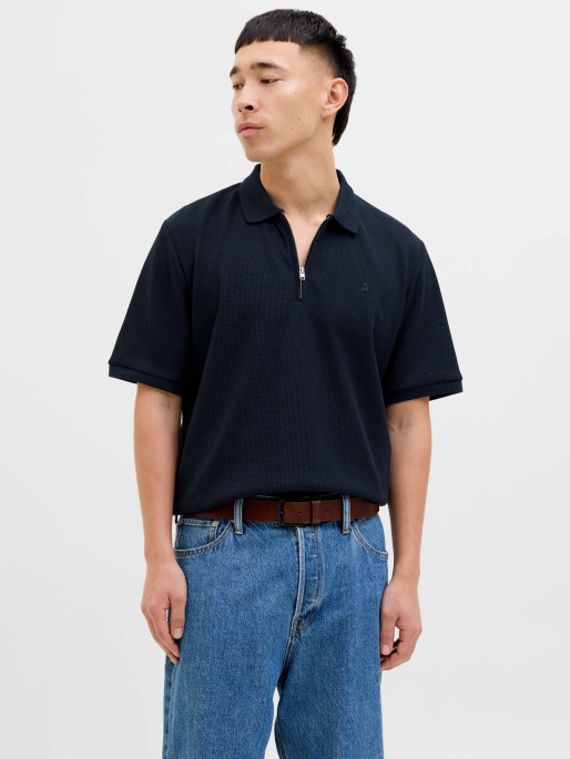 JACK & JONES Tricou Jjeaustin Zip Ss Noos