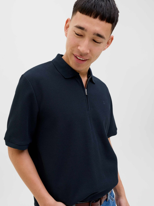 JACK & JONES Tricou Jjeaustin Zip Ss Noos