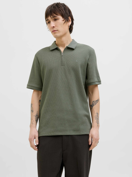 JACK & JONES Tricou Jjeaustin Zip Ss Noos