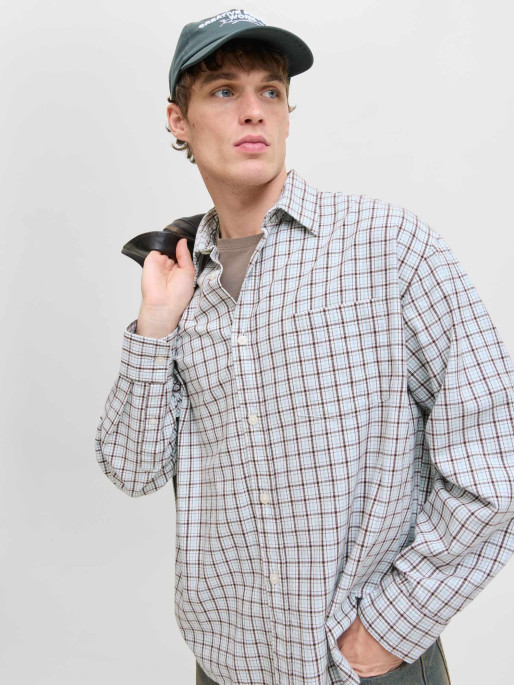 JACK & JONES Πουκάμισο JORMEADOWS OVERSIZED CHECK SHIRT LS