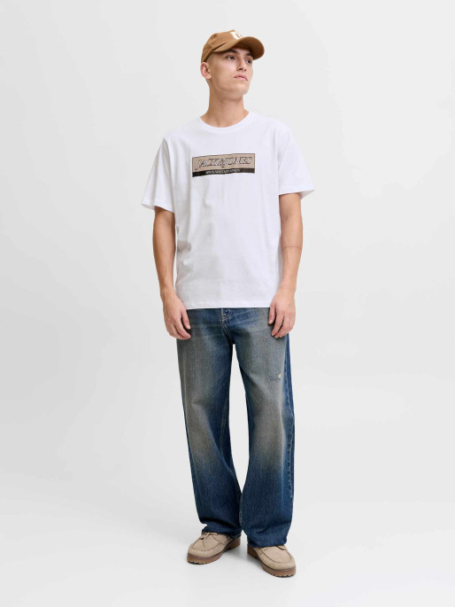 JACK & JONES JORINWOOD BLOCK BRANDING TEE SS CN