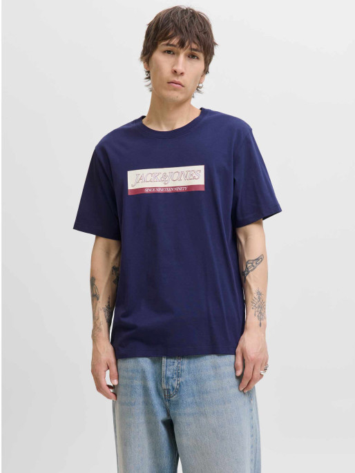 JACK & JONES JORINWOOD BLOCK BRANDING TEE SS CN