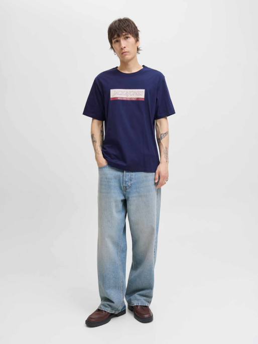 JACK & JONES JORINWOOD BLOCK BRANDING TEE SS CN