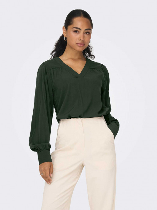 ONLY Camasa Onlella Ls V-Neck Top Wvn