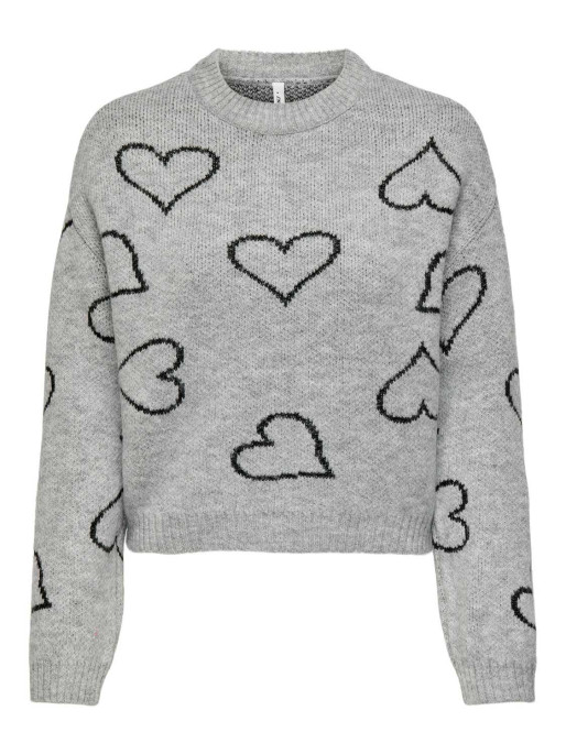ONLY Pulover Onlhappie Ls Heart O-Neck Knt