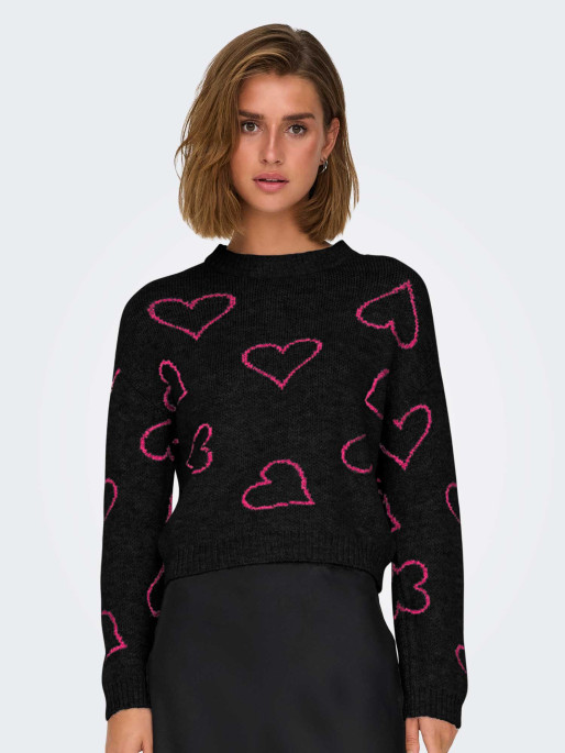 ONLY Pulover Onlhappie Ls Heart O-Neck Knt