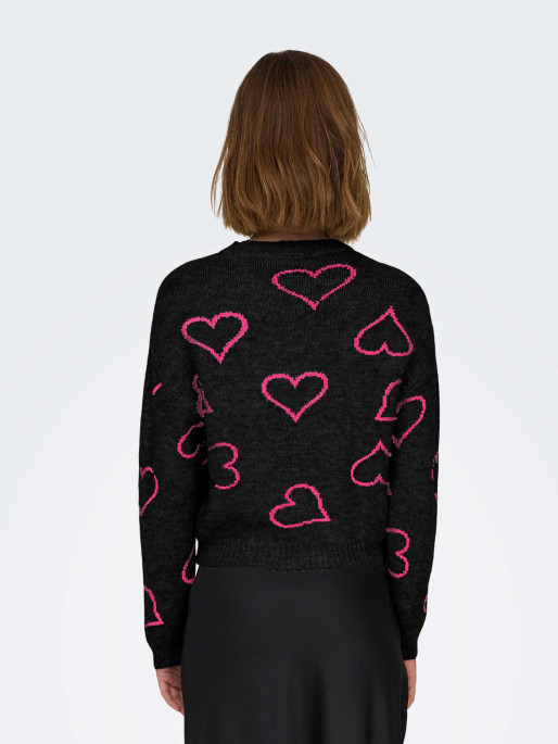 ONLY Pulover Onlhappie Ls Heart O-Neck Knt