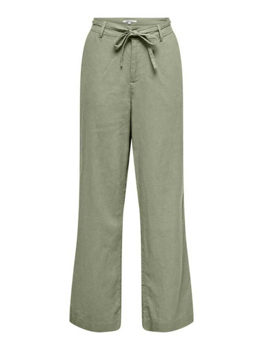 ONLY Women's Pants ONLCARO MW Linen BL STR Belt Pant CC TLR