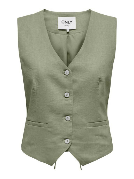 ONLY Women's Vest ONLCARO S/L Linen Blend Vest CC TLR