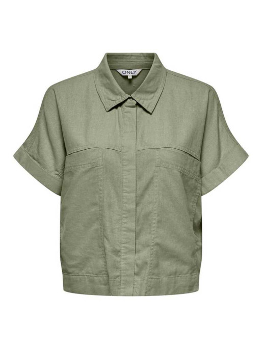 ONLY Women's Shirt ONLCARO S/S Linen BL Boxy Shirt CC PNT