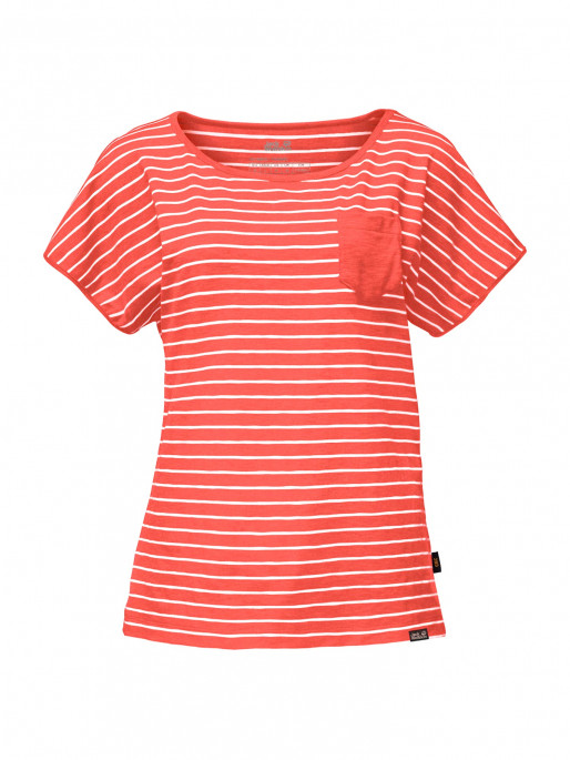 JACK WOLFSKIN Тениска TRAVEL STRIPED T WOMEN