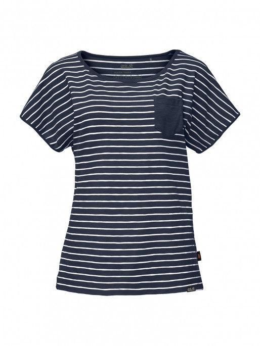 JACK WOLFSKIN Тениска TRAVEL STRIPED T WOMEN