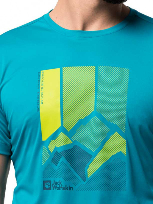 JACK WOLFSKIN Κοντομάνικη Μπλούζα PEAK GRAPHIC T M
