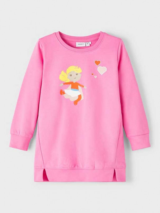 NAME IT Bluza Nmfliva Sweat Tunic Box Bru