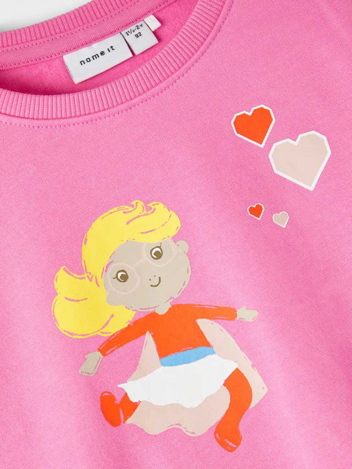 NAME IT Bluza Nmfliva Sweat Tunic Box Bru