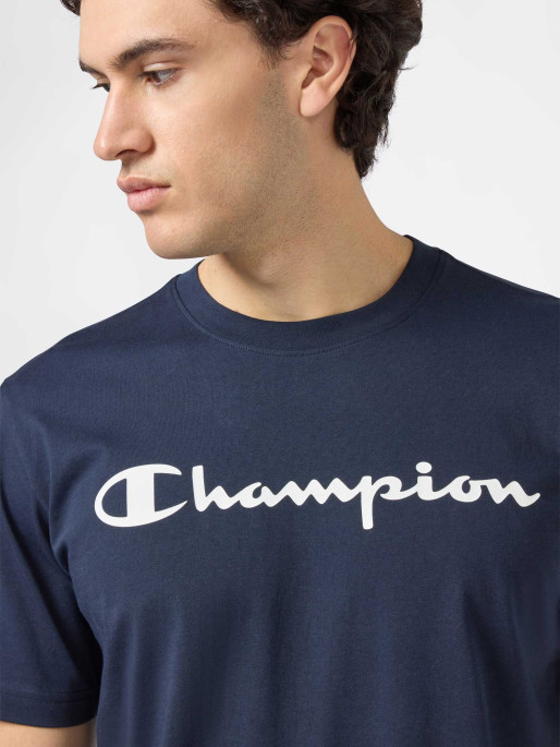 CHAMPION Κοντομάνικη Μπλούζα Script Logo Black