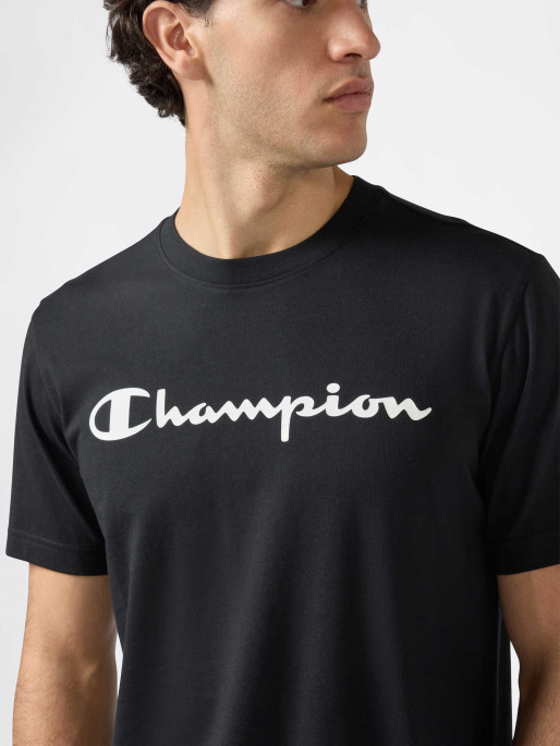 CHAMPION Κοντομάνικη Μπλούζα Script Logo Black