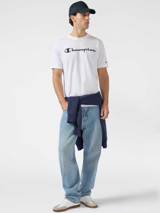CHAMPION Κοντομάνικη Μπλούζα Script Logo Black