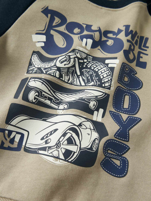 NAME IT Bluza Nmmvildar Ls Sweat Box Bru