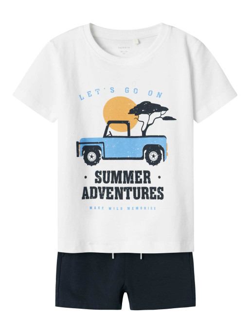 NAME IT Kids' Sports Tracksuit NMMJASPEN SS Shorts Set PB