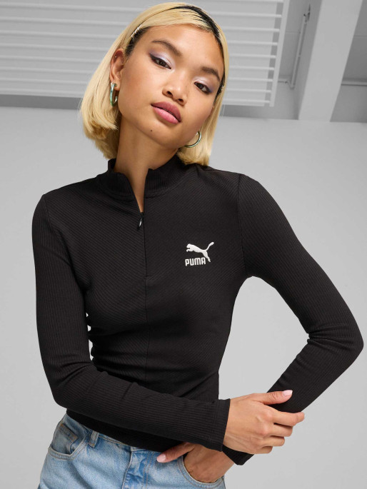PUMA Bluza Classics Ribbed Half-Zip Long Sleeve