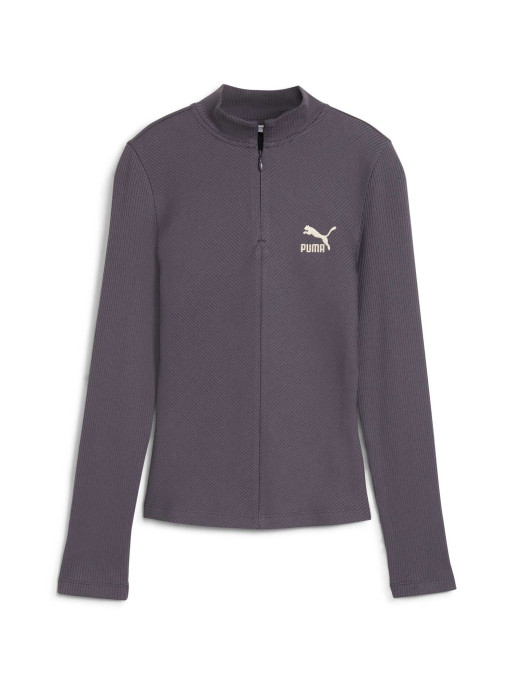 PUMA Tricou Classics Ribbed Half-Zip Long Sleeve