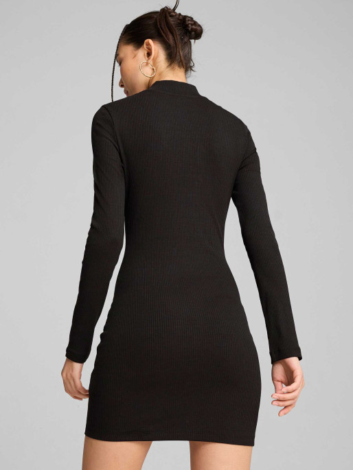 PUMA Rochie Classics Ribbed Half-Zip Long Sleeve