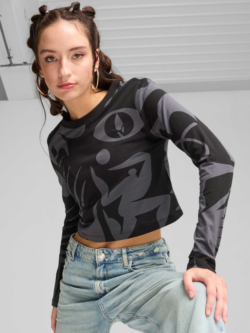 PUMA Блуза CLASSICS ARTISANAL AOP Baby Tee LS