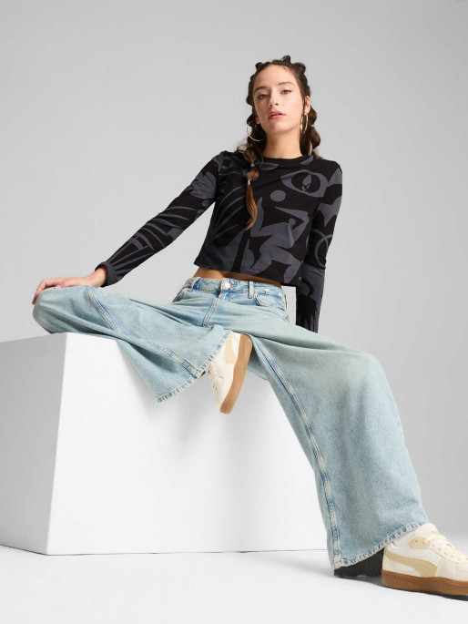 PUMA Блуза CLASSICS ARTISANAL AOP Baby Tee LS