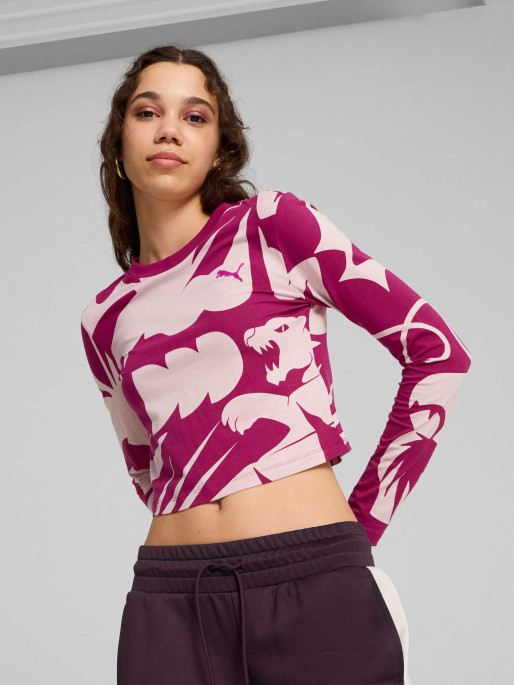 PUMA Блуза CLASSICS ARTISANAL AOP Baby Tee LS