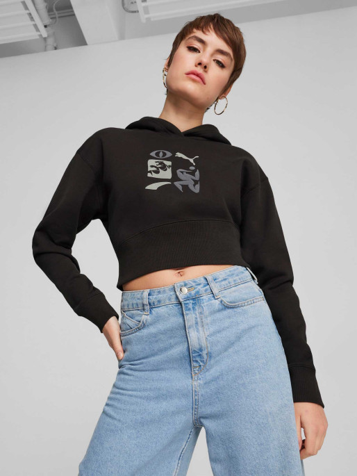 PUMA Суитшърт CLASSICS ARTISANAL Cropped Hoodie TR