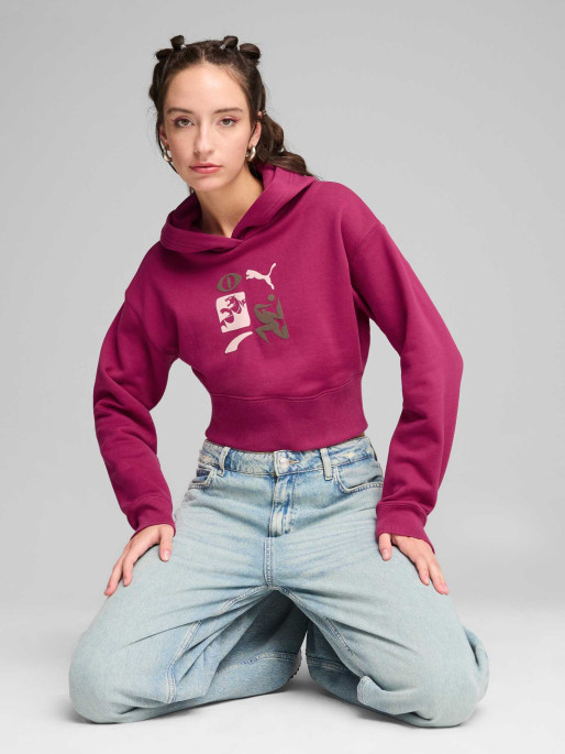 PUMA Суитшърт CLASSICS ARTISANAL Cropped Hoodie TR