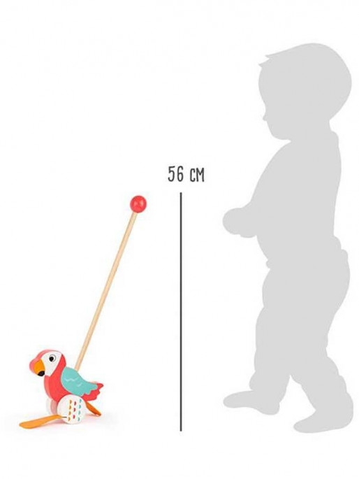 SMALL FOOT Parrot push toy – wooden