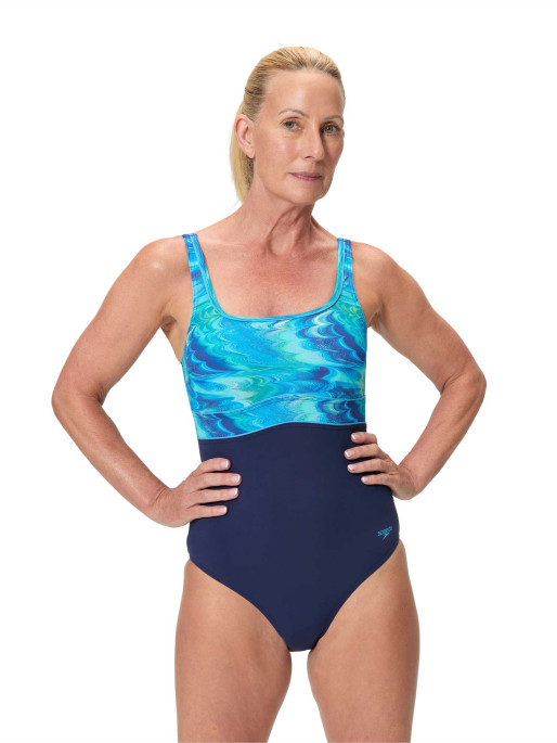 SPEEDO Цял бански PRINT CONTOUR ECLIPSE 1PC AF