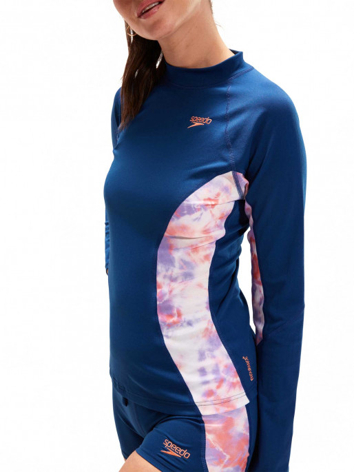 SPEEDO WOMENS PRINTED LONG SLEEVE RASH TOP