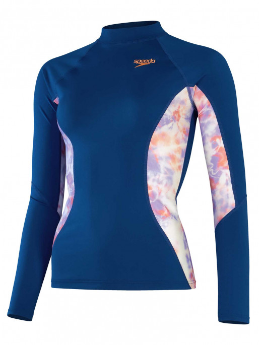 SPEEDO WOMENS PRINTED LONG SLEEVE RASH TOP