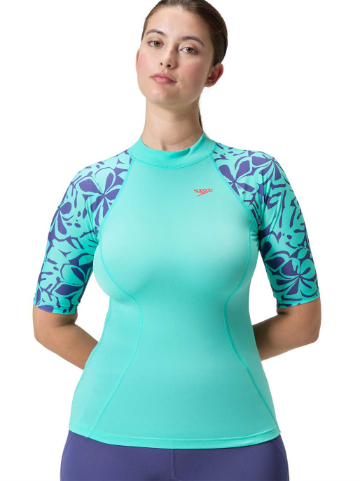SPEEDO Κοντομάνικη Μπλούζα Μαγιό WOMENS PRINTED TOP