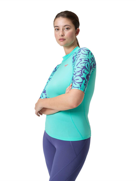SPEEDO Κοντομάνικη Μπλούζα Μαγιό WOMENS PRINTED TOP