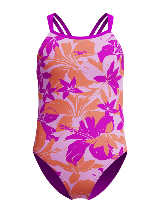 SPEEDO Цял бански GIRLS PRINTED TWINSTRAP