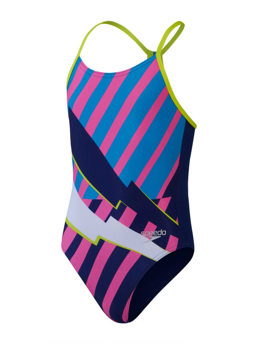 SPEEDO GIRLS PLACEMENT LANE LINE BACK Swimsuit